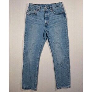 Levi's 501 Jeans Mens 29x30 Blue Straight Light Wash Button Fly Denim